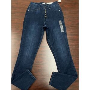 NWT Maurices Button Fly Limitless Jeggings Dark Wash High Rise Size Small